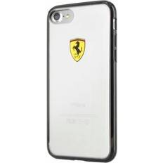 Handyzubehör Ferrari FEHCP7BK TPU/PC Shock Absorption and Bumper Case with Racing Shield Design for Apple iPhone 8/7 Clear/Black