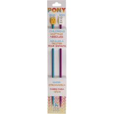 UK 8 (4.0 mm) Knitting Needles Pony Children's Coloured Knitting Pins: Single-Ended: Anodised Aluminium: 18cm x 4.00mm: Blue/Magenta, Multi, 4mm