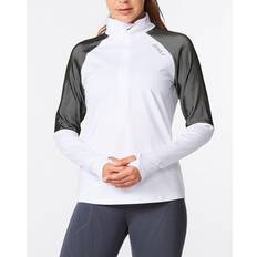 Argent - Course à pied Vêtements 2XU Light Speed 1/2 Zip Camisa - Black/Silver Reflective