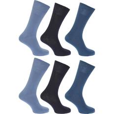 Brown - Men Underwear Floso Mens Plain 100% Cotton Socks (Pack Of 6) (UK Shoe 6-11, EUR 39-45) (Black)