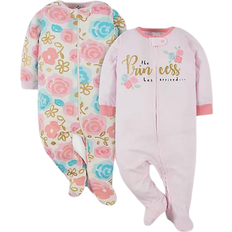 Babies Pajamases Gerber Princess Sleep N Play Footies - Pink