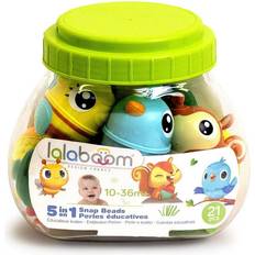 Lalaboom Lalaboom – Chunky Animals & Beads bucket Preschool Educational Beads Montessori Shapes and Colors Construction Game and Learning Toy From 10 months to 4 years old 21 Pieces, BL220