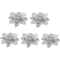 INF Konstgjorda Blommor 5-pack Silver Julgranspynt