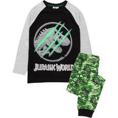 Camouflage Pigiame Jurassic World Boy's Camo Long-Sleeved Pyjama Set - Black/Grey/Green