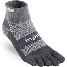 Injinji Sokker injinji Outdoor Midweight Mini-Crew NuWool Socks - Charcoal/Black