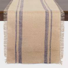 Textiles Design Imports Burlap Tablecloth Blue, Beige (274.32x35.56)