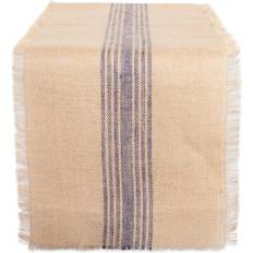 Textiles Design Imports Middle Stripe Burlap Tablecloth Beige (274.32x35.56)