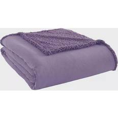 Micro Flannel Sherpa Blankets Purple (228.6x228.6cm)