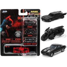 Leker Jada The Batman 1.65" Scale Nano Hollywood Rides: Batmobile, Batcycle, Chevy Corvette Die-Cast Vehicles