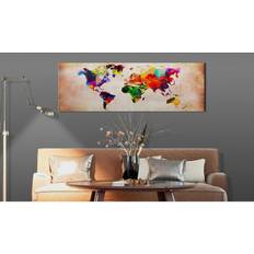 Arkiio World Map Colourful Ramble 135x45 Tavla