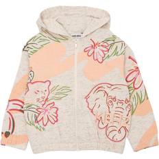Florals Hoodies Children's Clothing Kenzo Girl's Allover Print Zipped Hoodie - Beige (K15527-160)