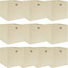 Beige Opbergdozen vidaXL Opbergboxen Set of 10 32 x 32 x 32 cm