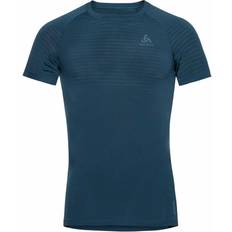 Bleu Hauts de Couche de Base Odlo Performance X-Light Eco Short Sleeve Base Layer - Noir