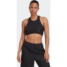 Yoga Camisetas de tirantes Adidas Yoga Studio Wrapeed Rib Mujer Top - Black