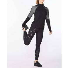 Argent - Course à pied Vêtements 2XU Light Speed 1/2 Zip Camisa - Black/Silver Reflective