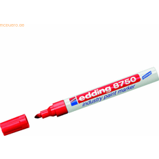 Rouge Feutres Edding 8750 industry paint marker red 1 pen bullet tip 2-4 mm paint marker for writing on dusty, slightly oily surfaces, tyres, metal, glass and wood permanent, waterproof