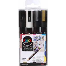 Posca Pack of 4 Uni Posca Mono-Tone Marker Pens Medium