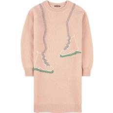 Sweatshirt jurk Jurken il gufo Ice-Skates Knitted Dress - Pink