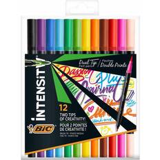Bic 989695, Sort, Blå, Brun, Grøn, Lyse Blå, Lysegrøn, Orange, Pink, Lilla, Rød, Violet, Gul, Sort, 12 farver, Pensel/Fin spids, 0,7 mm, 12 stk
