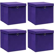 Purple Boxes & Baskets vidaXL with Covers 4 pcs 28x28x28 cm Purple Storage Box