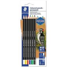 Svarte Fargeblyanter Staedtler 10820BK6-CST Permanent Colouring Pencils, Mix Set, Multicoloured, 6 Count (Pack of 1)