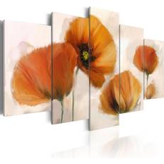 Orange Tavlor Arkiio Artistic poppies 5 pieces 100x50 Tavla 100x50cm