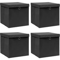 Negro Cajas y Cestas vidaXL 288333 Caja de almacenamiento 4pcs