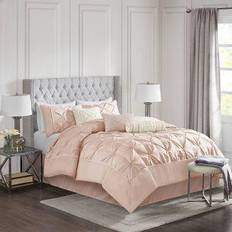 Textiles Madison Park Piedmont Ruched Bed Linen Pink (264.16x233.68)