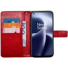 Oneplus nord 2t 5g cover CaseOnline Wallet cover 3-kort OnePlus Nord 2T 5G Rød