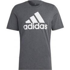 adidas Essentials Big Logo Tee - Dark Grey Heather/White