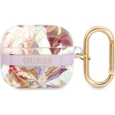 Kulta Kuulokkeiden lisävarusteet Guess AirPods 3 Cover Flower Print & Gold Hook Lilla