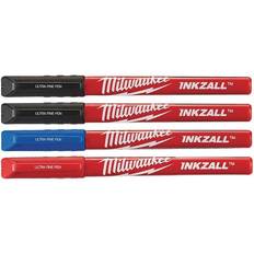 Milwaukee INKZALLâ¢ Ultra Fine Tip Pens Assorted Colours (Pack 4) Hand Tools