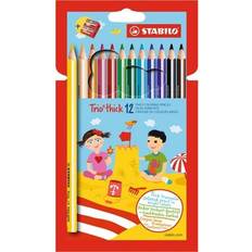 Hobbymaterial Stabilo Triangular colouring pencils trio thick, pack of 12 in cardboard case, you will receive 1 pack, package content: 12 in case