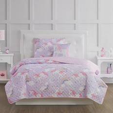 Twin Quilts My World Rainbow Unicorn Quilts Pink, Purple (218.44x172.72)