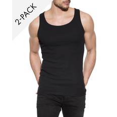 Elastano/Lycra/Spandex Camisetas de tirantes Tank 2-Pack Male Negro