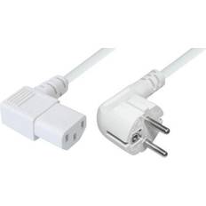 Mains cable Safety angled type C13 angled 2m wht