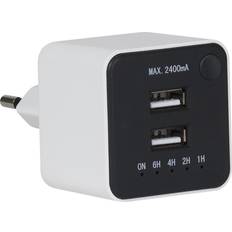 Nedräkningstimer elartiklar Gelia Laddstation 2USB 1 uttag