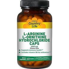 Vitamins & Supplements Country Life L-Arginine L-Ornithine Hydrochloride Caps 1000 mg 180 Capsules