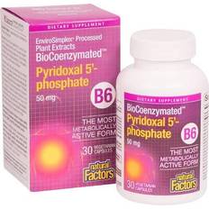 Vitamins & Supplements Natural Factors BioCoenzymated Pyridoxal 5'-phosphate 50 mg 30 Vegetarian Capsules