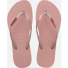 Rood Slippers Havaianas Slim Logo - Metallic