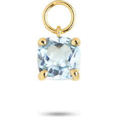 Carre Guldbelagt charm med Topas