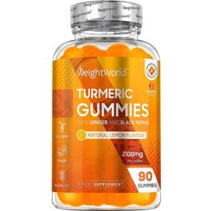 WeightWorld Vitamine & Mineralien WeightWorld Turmeric Gummies 2100mg 90 Gummies 3 Months Supply Lemon Flavour with Ginger & Black Pepper 90 Stk.