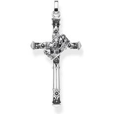 Thomas Sabo Pendentif croix et couronne noir PE886-643-11 noir/argenté