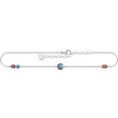 Gröna Fotlänkar Thomas Sabo Anklet colourful stones multicoloured AK0005-986-7-L27V