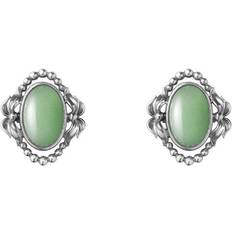 Georg Jensen 2022 Heritage Ear Clips - Silver/Aventurine
