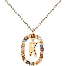 Giallo Collane PDPAOLA Plated Floating Letter K Necklace