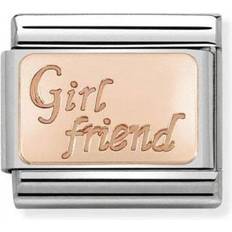 Rose Gold - Women Charms & Pendants Nomination Composable Classic Engraved Girl Friend Link Charm - Silver/Gold