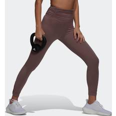 Marron - Oui Collants Adidas Legging 7/8 Yoga Studio Gathered - Purple