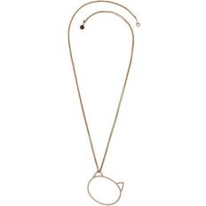 Karl Lagerfeld Ladies Rose Plated Choupette Necklace