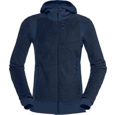 Dame - Gang & Vandring - Rød Sweatere Norrøna Falketind Alpha120 Zip Hoodie W'S Indigo Night Clothing